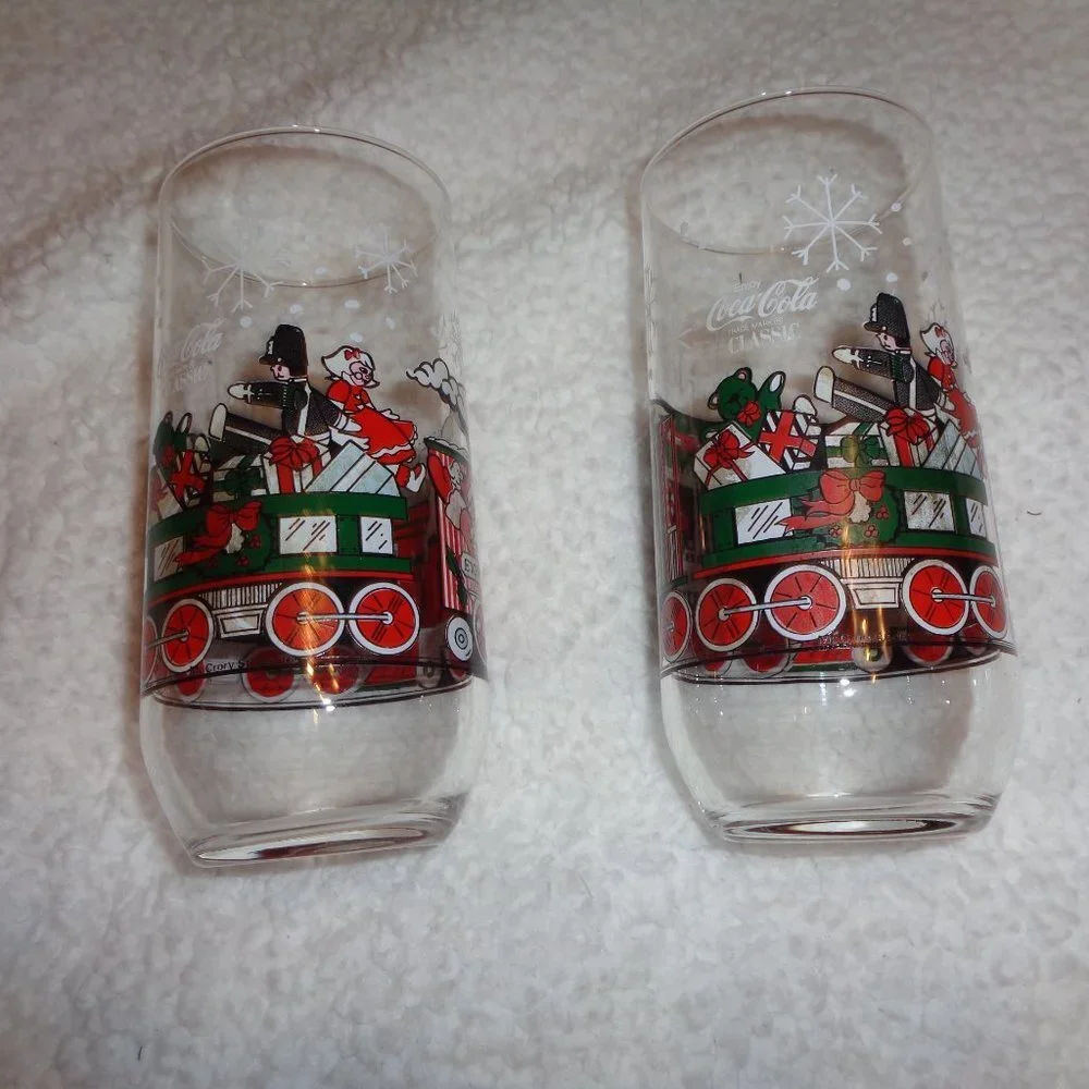 The North Pole Coca-Cola Christmas Vintage Drinking Glasses (set of 2)